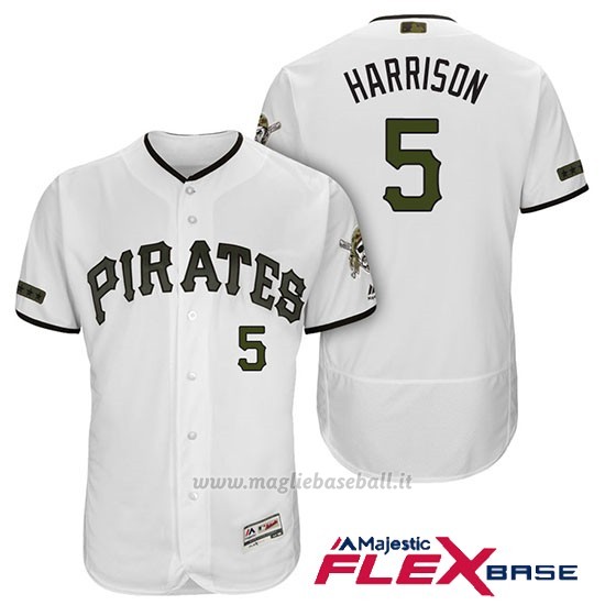 Maglia Baseball Uomo Pittsburgh Pirates Josh Harrison Bianco 2018 1ªAlterner Flex Base